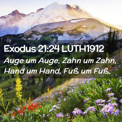 Picture 02 - Exodus 21:24 LUTH1912 - Auge um Auge, Zahn um Zahn, Hand um Hand, Fuß um - Bible Verse Picture