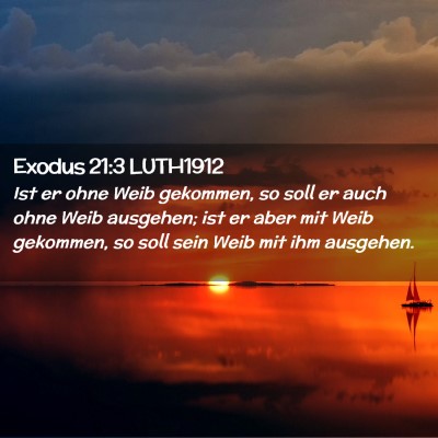 Picture 02 - Exodus 21:3 LUTH1912 - Ist er ohne Weib gekommen, so soll er auch ohne - Bible Verse Picture