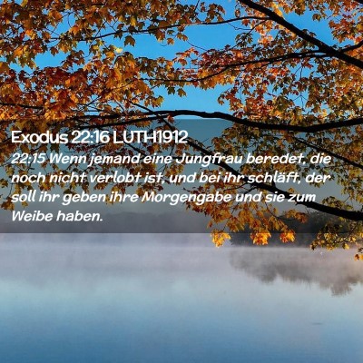 Picture 02 - Exodus 22:16 LUTH1912 - 22:15 Wenn jemand eine Jungfrau beredet, die noch - Bible Verse Picture