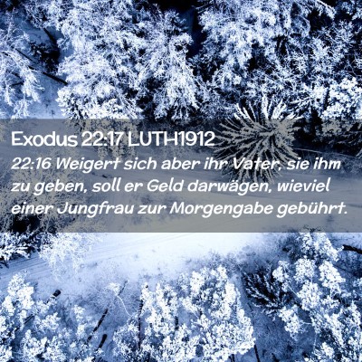Picture 02 - Exodus 22:17 LUTH1912 - 22:16 Weigert sich aber ihr Vater, sie ihm zu - Bible Verse Picture