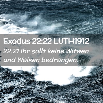 Picture 02 - Exodus 22:22 LUTH1912 - 22:21 Ihr sollt keine Witwen und Waisen - Bible Verse Picture