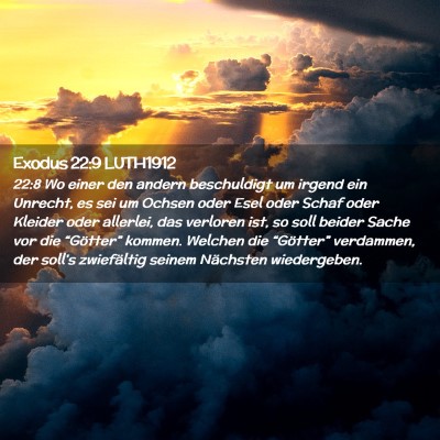 Picture 02 - Exodus 22:9 LUTH1912 - 22:8 Wo einer den andern beschuldigt um irgend - Bible Verse Picture