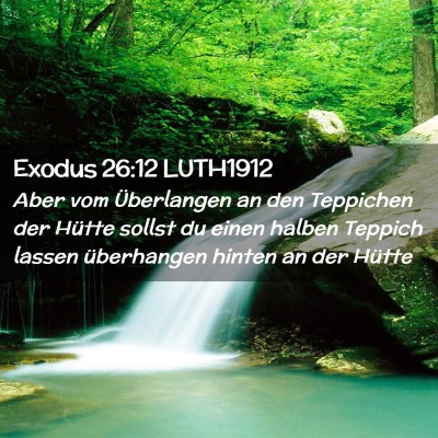 Picture 02 - Exodus 26:12 LUTH1912 - Aber vom Überlangen an den Teppichen der Hütte - Bible Verse Picture
