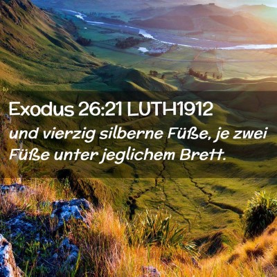 Picture 02 - Exodus 26:21 LUTH1912 - und vierzig silberne Füße, je zwei Füße unter - Bible Verse Picture