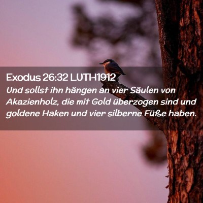 Picture 02 - Exodus 26:32 LUTH1912 - Und sollst ihn hängen an vier Säulen von - Bible Verse Picture