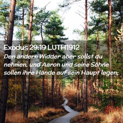Picture 02 - Exodus 29:19 LUTH1912 - Den andern Widder aber sollst du nehmen, und - Bible Verse Picture