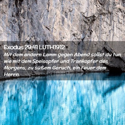 Picture 02 - Exodus 29:41 LUTH1912 - Mit dem andern Lamm gegen Abend sollst du tun wie - Bible Verse Picture