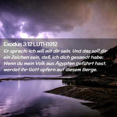 Picture 02 - Exodus 3:12 LUTH1912 - Er sprach: Ich will mit dir sein. Und das soll - Bible Verse Picture