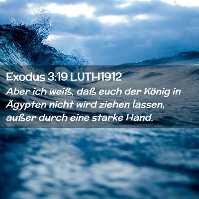 Picture 02 - Exodus 3:19 LUTH1912 - Aber ich weiß, daß euch der König in Ägypten - Bible Verse Picture