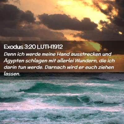 Picture 02 - Exodus 3:20 LUTH1912 - Denn ich werde meine Hand ausstrecken und - Bible Verse Picture