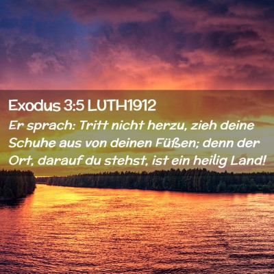 Picture 02 - Exodus 3:5 LUTH1912 - Er sprach: Tritt nicht herzu, zieh deine Schuhe - Bible Verse Picture