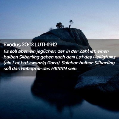 Picture 02 - Exodus 30:13 LUTH1912 - Es soll aber ein jeglicher, der in der Zahl ist, - Bible Verse Picture