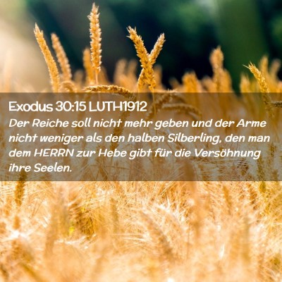 Picture 02 - Exodus 30:15 LUTH1912 - Der Reiche soll nicht mehr geben und der Arme - Bible Verse Picture