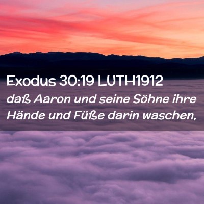 Picture 02 - Exodus 30:19 LUTH1912 - daß Aaron und seine Söhne ihre Hände und - Bible Verse Picture