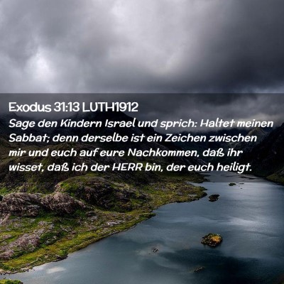 Picture 02 - Exodus 31:13 LUTH1912 - Sage den Kindern Israel und sprich: Haltet meinen - Bible Verse Picture