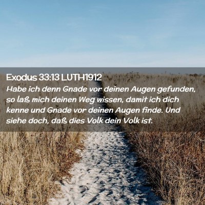 Picture 02 - Exodus 33:13 LUTH1912 - Habe ich denn Gnade vor deinen Augen gefunden, so - Bible Verse Picture