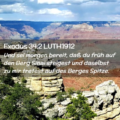 Picture 02 - Exodus 34:2 LUTH1912 - Und sei morgen bereit, daß du früh auf den Berg - Bible Verse Picture