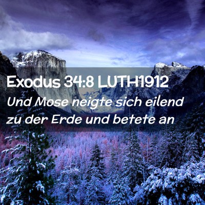 Picture 02 - Exodus 34:8 LUTH1912 - Und Mose neigte sich eilend zu der Erde und - Bible Verse Picture