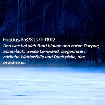 Picture 02 - Exodus 35:23 LUTH1912 - Und wer bei sich fand blauen und roten Purpur, - Bible Verse Picture