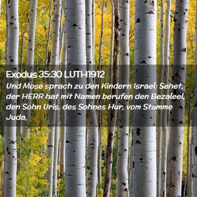 Picture 02 - Exodus 35:30 LUTH1912 - Und Mose sprach zu den Kindern Israel: Sehet, der - Bible Verse Picture