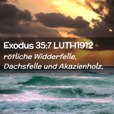 Picture 02 - Exodus 35:7 LUTH1912 - rötliche Widderfelle, Dachsfelle und - Bible Verse Picture