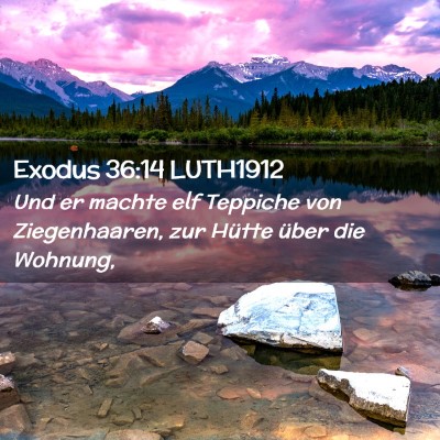 Picture 02 - Exodus 36:14 LUTH1912 - Und er machte elf Teppiche von Ziegenhaaren, zur - Bible Verse Picture