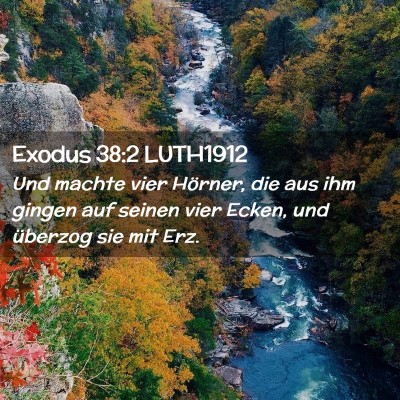 Picture 02 - Exodus 38:2 LUTH1912 - Und machte vier Hörner, die aus ihm gingen auf - Bible Verse Picture