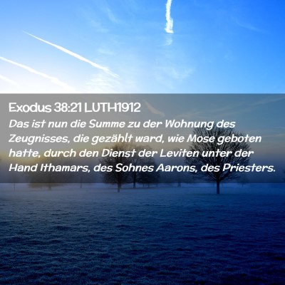 Picture 02 - Exodus 38:21 LUTH1912 - Das ist nun die Summe zu der Wohnung des - Bible Verse Picture
