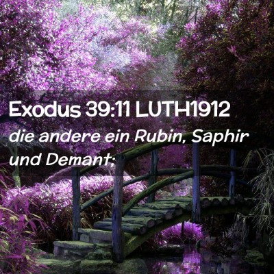 Picture 02 - Exodus 39:11 LUTH1912 - die andere ein Rubin, Saphir und - Bible Verse Picture