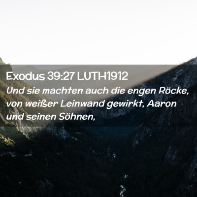 Picture 02 - Exodus 39:27 LUTH1912 - Und sie machten auch die engen Röcke, von - Bible Verse Picture