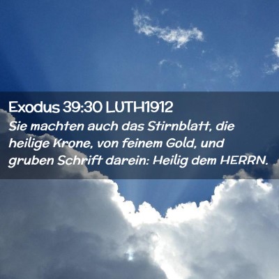 Picture 02 - Exodus 39:30 LUTH1912 - Sie machten auch das Stirnblatt, die heilige - Bible Verse Picture