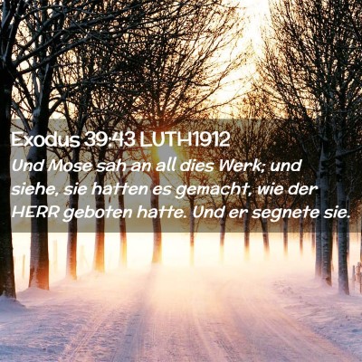 Picture 02 - Exodus 39:43 LUTH1912 - Und Mose sah an all dies Werk; und siehe, sie - Bible Verse Picture