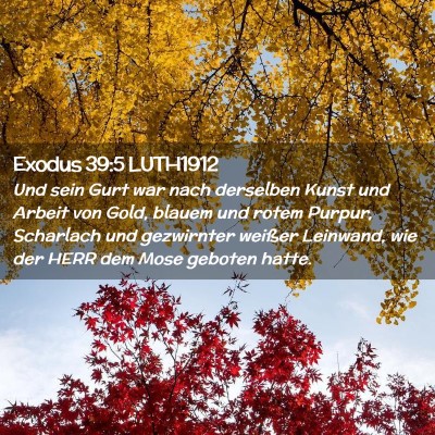 Picture 02 - Exodus 39:5 LUTH1912 - Und sein Gurt war nach derselben Kunst und Arbeit - Bible Verse Picture
