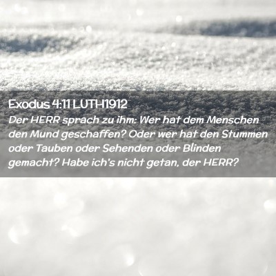 Picture 02 - Exodus 4:11 LUTH1912 - Der HERR sprach zu ihm: Wer hat dem Menschen den - Bible Verse Picture