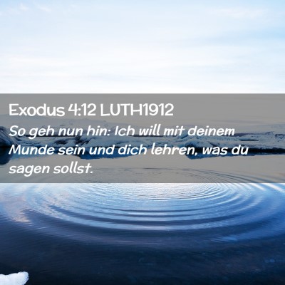 Picture 02 - Exodus 4:12 LUTH1912 - So geh nun hin: Ich will mit deinem Munde sein - Bible Verse Picture