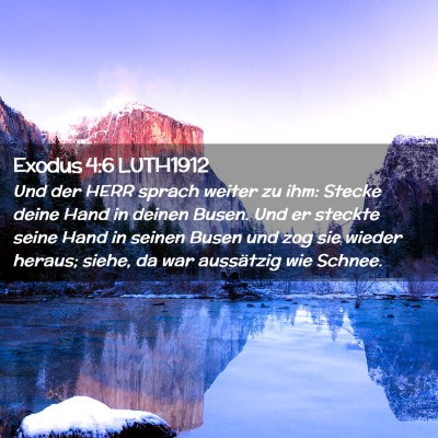 Picture 02 - Exodus 4:6 LUTH1912 - Und der HERR sprach weiter zu ihm: Stecke deine - Bible Verse Picture
