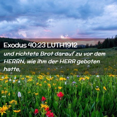 Picture 02 - Exodus 40:23 LUTH1912 - und richtete Brot darauf zu vor dem HERRN, wie - Bible Verse Picture