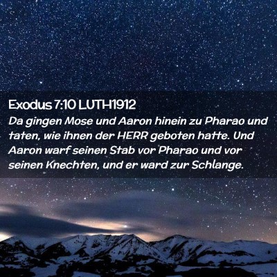 Picture 02 - Exodus 7:10 LUTH1912 - Da gingen Mose und Aaron hinein zu Pharao und - Bible Verse Picture