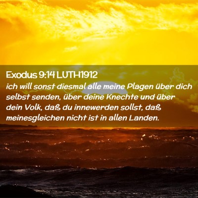 Picture 02 - Exodus 9:14 LUTH1912 - ich will sonst diesmal alle meine Plagen über - Bible Verse Picture