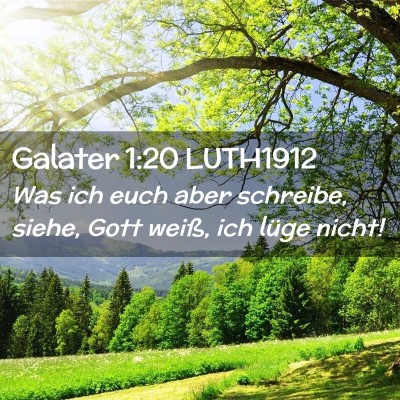 Picture 02 - Galater 1:20 LUTH1912 - Was ich euch aber schreibe, siehe, Gott weiß, - Bible Verse Picture
