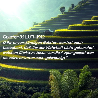 Picture 02 - Galater 3:1 LUTH1912 - O ihr unverständigen Galater, wer hat euch - Bible Verse Picture