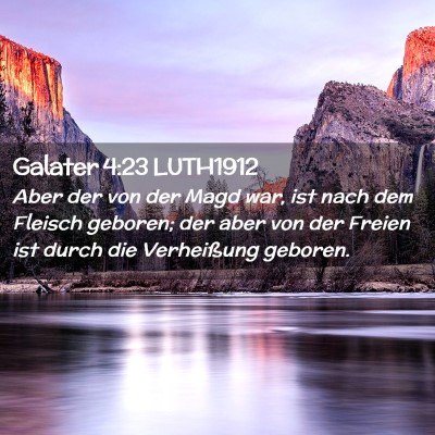 Picture 02 - Galater 4:23 LUTH1912 - Aber der von der Magd war, ist nach dem Fleisch - Bible Verse Picture