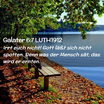 Picture 02 - Galater 6:7 LUTH1912 - Irrt euch nicht! Gott läßt sich nicht spotten. - Bible Verse Picture