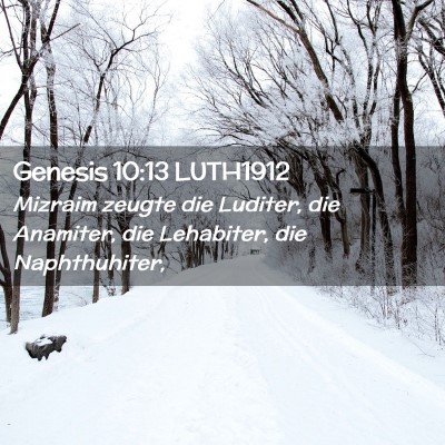 Picture 02 - Genesis 10:13 LUTH1912 - Mizraim zeugte die Luditer, die Anamiter, die - Bible Verse Picture