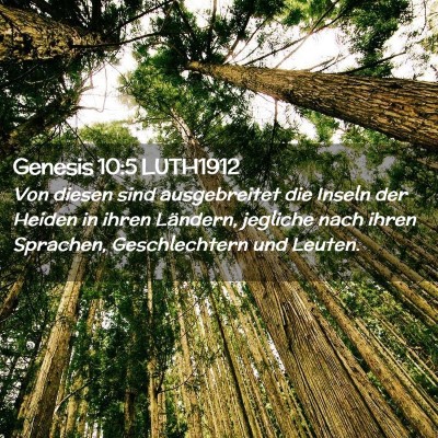 Picture 02 - Genesis 10:5 LUTH1912 - Von diesen sind ausgebreitet die Inseln der - Bible Verse Picture
