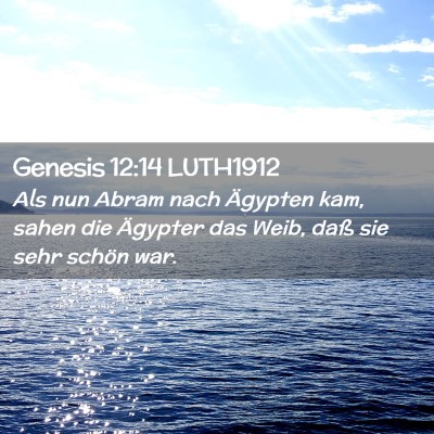 Picture 02 - Genesis 12:14 LUTH1912 - Als nun Abram nach Ägypten kam, sahen die - Bible Verse Picture