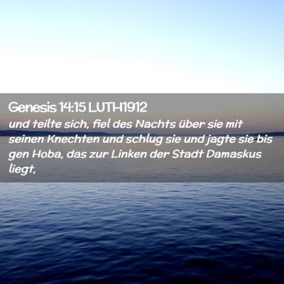 Picture 02 - Genesis 14:15 LUTH1912 - und teilte sich, fiel des Nachts über sie mit - Bible Verse Picture