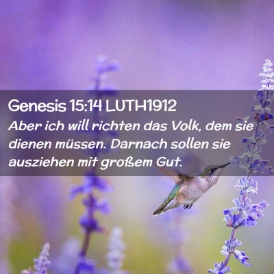Picture 02 - Genesis 15:14 LUTH1912 - Aber ich will richten das Volk, dem sie dienen - Bible Verse Picture