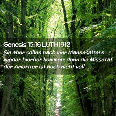 Picture 02 - Genesis 15:16 LUTH1912 - Sie aber sollen nach vier Mannesaltern wieder - Bible Verse Picture
