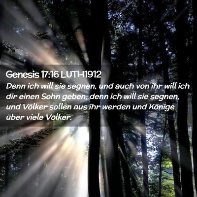 Picture 02 - Genesis 17:16 LUTH1912 - Denn ich will sie segnen, und auch von ihr will - Bible Verse Picture